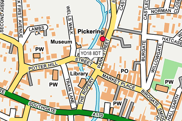 YO18 8DT map - OS OpenMap – Local (Ordnance Survey) YO18 8DT map - OS OpenMap – Local (Ordnance Survey)