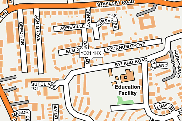 YO21 1HX map - OS OpenMap – Local (Ordnance Survey)