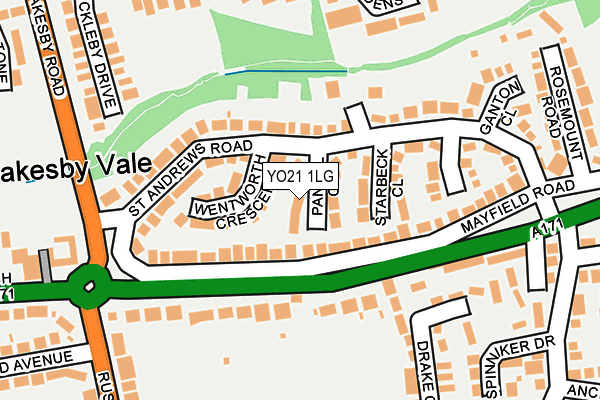YO21 1LG map - OS OpenMap – Local (Ordnance Survey)