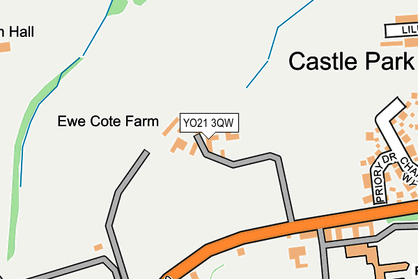 YO21 3QW map - OS OpenMap – Local (Ordnance Survey)