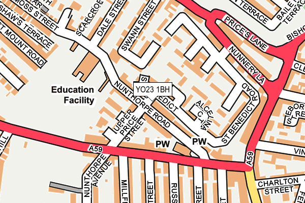 YO23 1BH map - OS OpenMap – Local (Ordnance Survey)