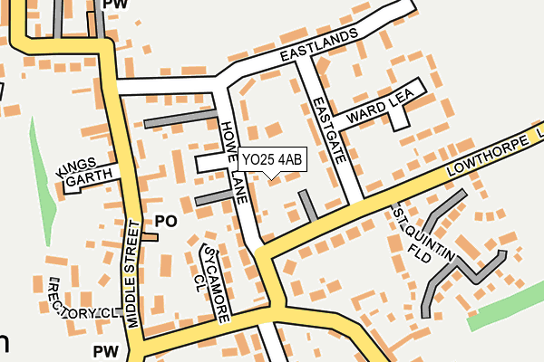 YO25 4AB map - OS OpenMap – Local (Ordnance Survey) YO25 4AB map - OS OpenMap – Local (Ordnance Survey)