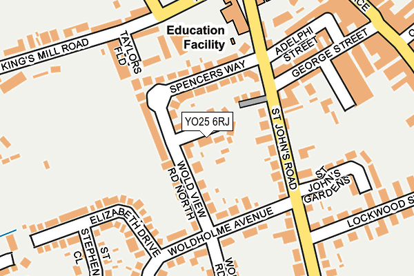 YO25 6RJ map - OS OpenMap – Local (Ordnance Survey)