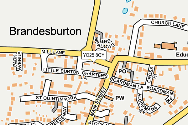 YO25 8QY map - OS OpenMap – Local (Ordnance Survey) YO25 8QY map - OS OpenMap – Local (Ordnance Survey)