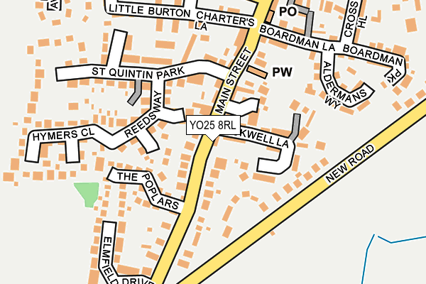 YO25 8RL map - OS OpenMap – Local (Ordnance Survey) YO25 8RL map - OS OpenMap – Local (Ordnance Survey)