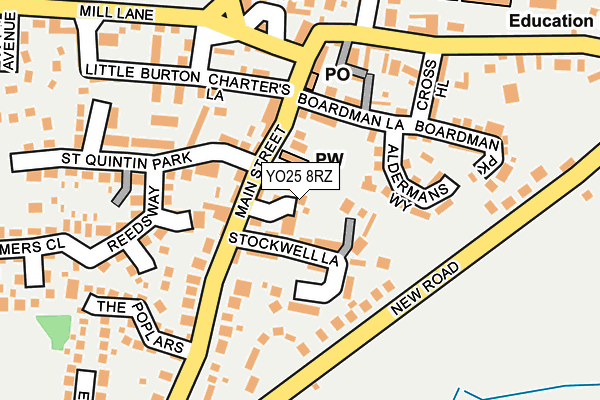 YO25 8RZ map - OS OpenMap – Local (Ordnance Survey) YO25 8RZ map - OS OpenMap – Local (Ordnance Survey)