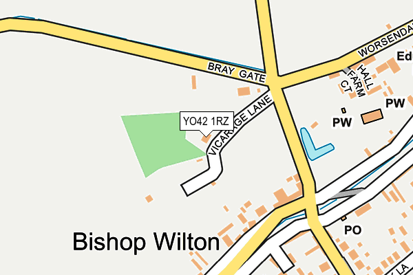 YO42 1RZ map - OS OpenMap – Local (Ordnance Survey)