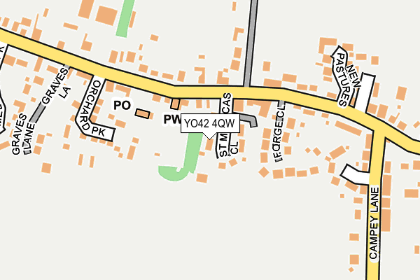 YO42 4QW map - OS OpenMap – Local (Ordnance Survey) YO42 4QW map - OS OpenMap – Local (Ordnance Survey)