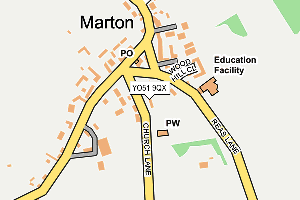 YO51 9QX map - OS OpenMap – Local (Ordnance Survey)