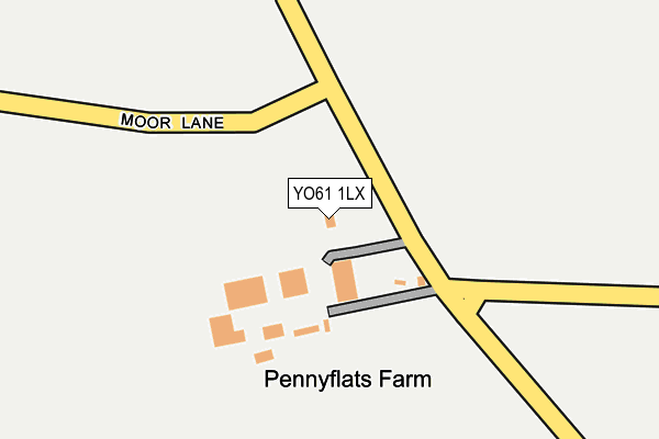 YO61 1LX map - OS OpenMap – Local (Ordnance Survey)