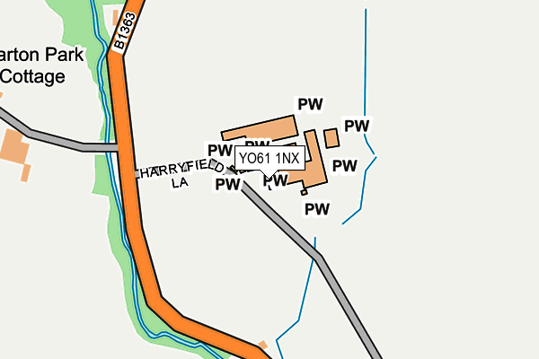 YO61 1NX map - OS OpenMap – Local (Ordnance Survey)