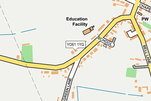 YO61 1YG map - OS OpenMap – Local (Ordnance Survey)