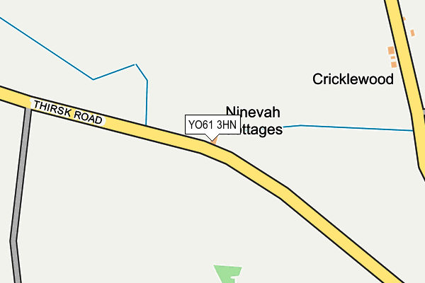 YO61 3HN map - OS OpenMap – Local (Ordnance Survey) YO61 3HN map - OS OpenMap – Local (Ordnance Survey)