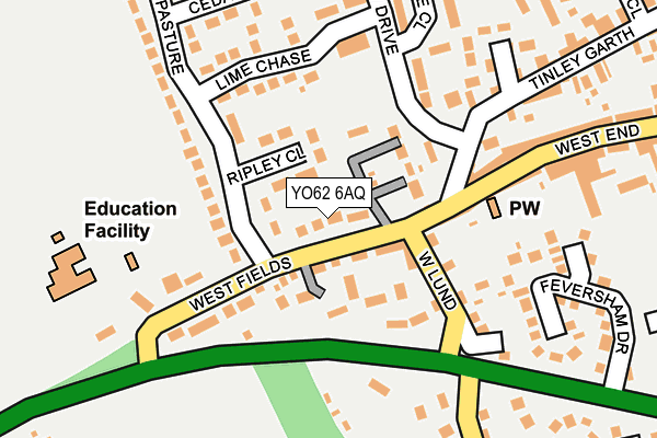 YO62 6AQ map - OS OpenMap – Local (Ordnance Survey)