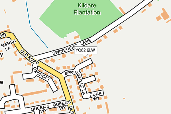 YO62 6LW map - OS OpenMap – Local (Ordnance Survey)