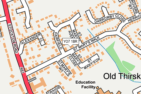YO7 1BR map - OS OpenMap – Local (Ordnance Survey) YO7 1BR map - OS OpenMap – Local (Ordnance Survey)