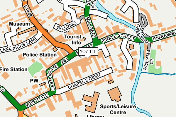 YO7 1LL map - OS OpenMap – Local (Ordnance Survey) YO7 1LL map - OS OpenMap – Local (Ordnance Survey)
