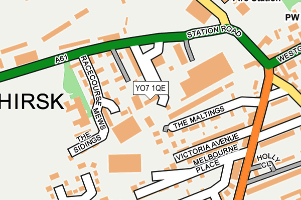 YO7 1QE map - OS OpenMap – Local (Ordnance Survey) YO7 1QE map - OS OpenMap – Local (Ordnance Survey)