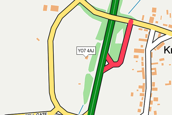 YO7 4AJ map - OS OpenMap – Local (Ordnance Survey) YO7 4AJ map - OS OpenMap – Local (Ordnance Survey)