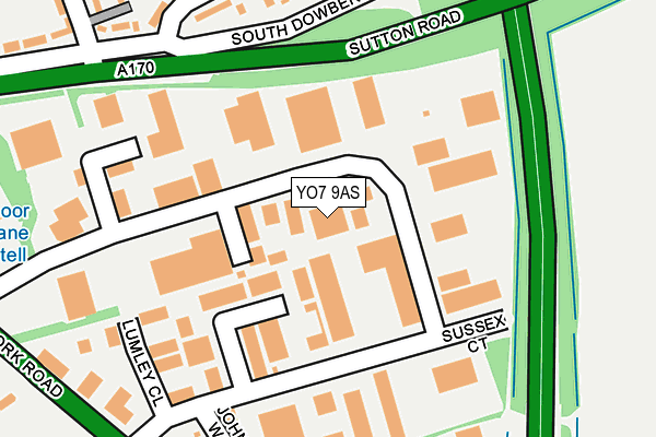 YO7 9AS map - OS OpenMap – Local (Ordnance Survey) YO7 9AS map - OS OpenMap – Local (Ordnance Survey)