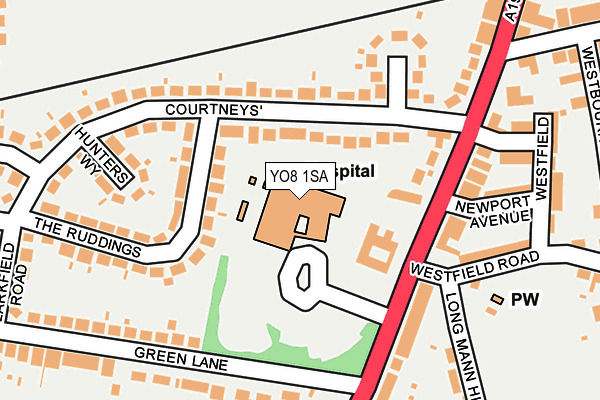 YO8 1SA map - OS OpenMap – Local (Ordnance Survey) YO8 1SA map - OS OpenMap – Local (Ordnance Survey)