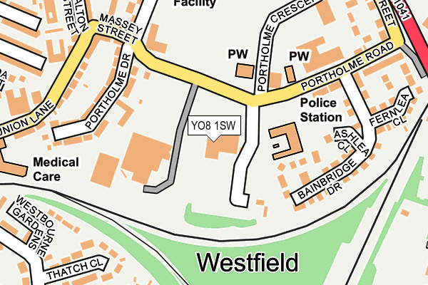 YO8 1SW map - OS OpenMap – Local (Ordnance Survey) YO8 1SW map - OS OpenMap – Local (Ordnance Survey)