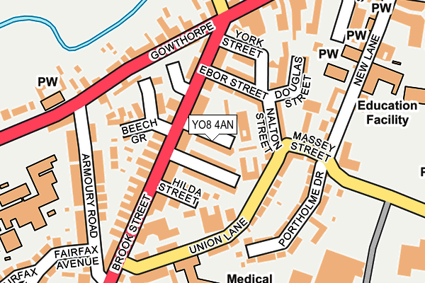 YO8 4AN map - OS OpenMap – Local (Ordnance Survey) YO8 4AN map - OS OpenMap – Local (Ordnance Survey)