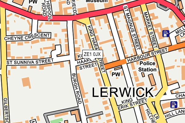 ZE1 0JX map - OS OpenMap – Local (Ordnance Survey)