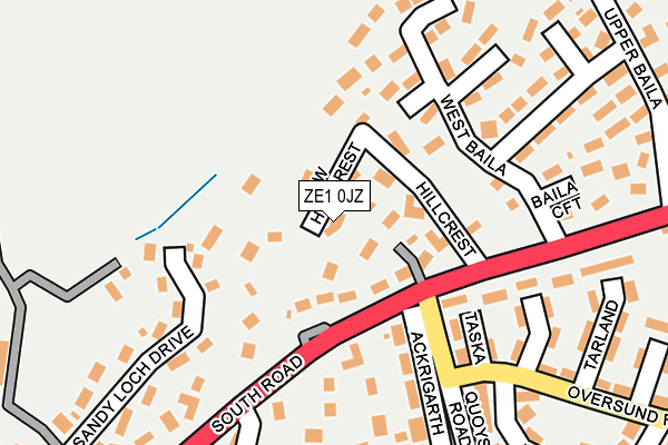 ZE1 0JZ map - OS OpenMap – Local (Ordnance Survey)