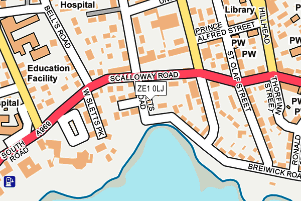 ZE1 0LJ map - OS OpenMap – Local (Ordnance Survey)
