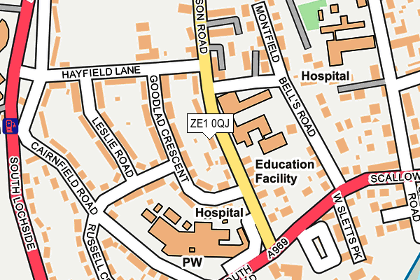 ZE1 0QJ map - OS OpenMap – Local (Ordnance Survey)