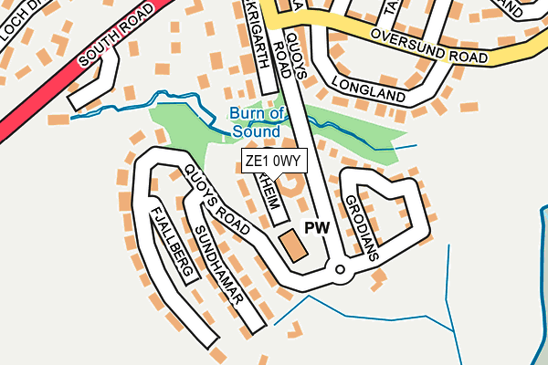 ZE1 0WY map - OS OpenMap – Local (Ordnance Survey)