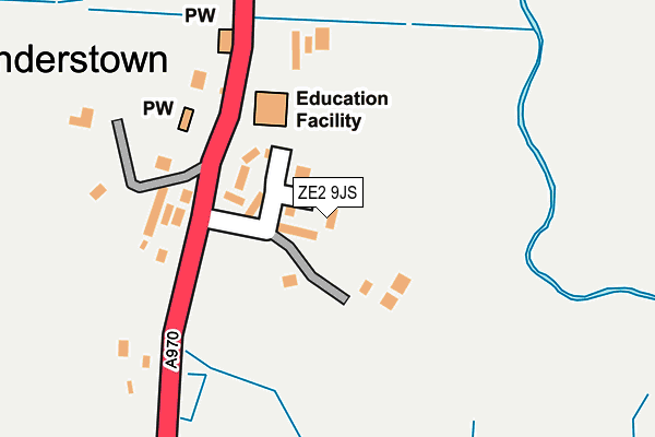 ZE2 9JS map - OS OpenMap – Local (Ordnance Survey)