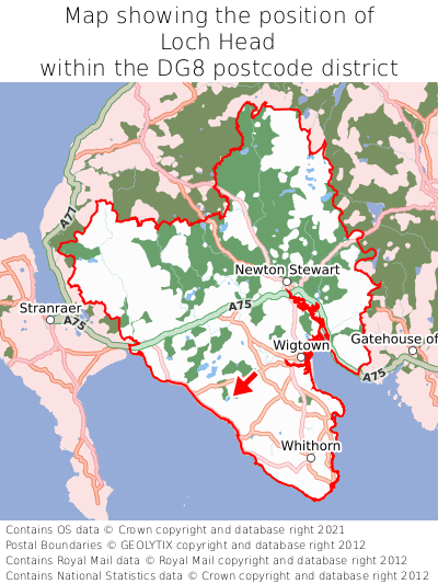 Map showing location of Loch Head within DG8