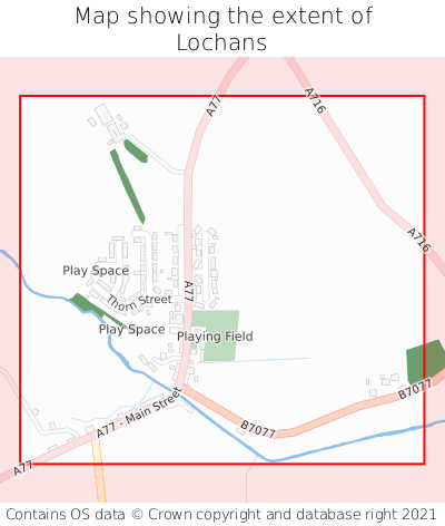 Map showing extent of Lochans as bounding box