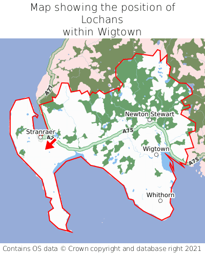 Map showing location of Lochans within Wigtown
