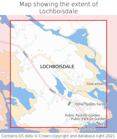 Map showing extent of Lochboisdale as bounding box