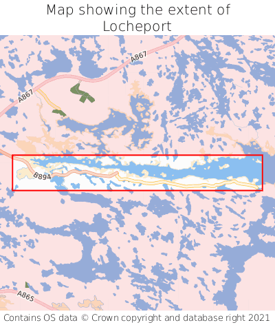 Map showing extent of Locheport as bounding box