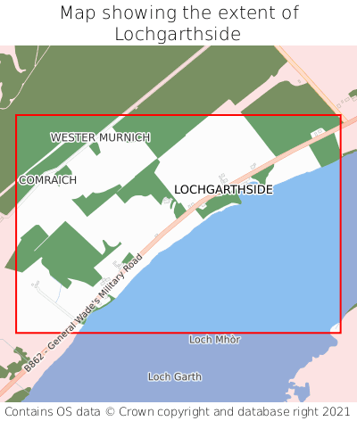 Map showing extent of Lochgarthside as bounding box