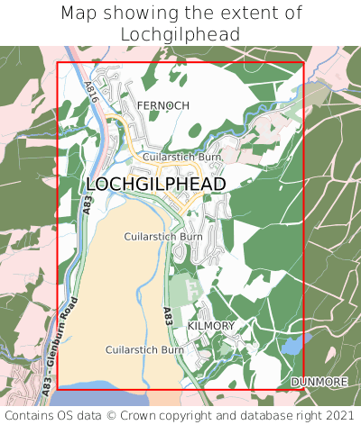 Map showing extent of Lochgilphead as bounding box
