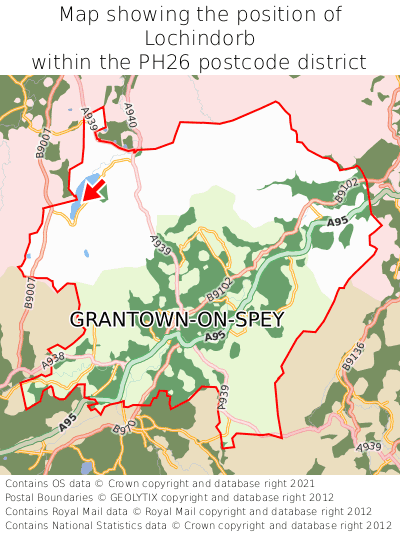 Map showing location of Lochindorb within PH26