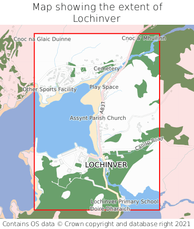 Map showing extent of Lochinver as bounding box