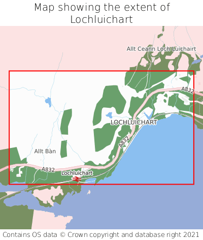 Map showing extent of Lochluichart as bounding box