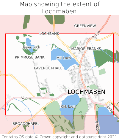 Map showing extent of Lochmaben as bounding box