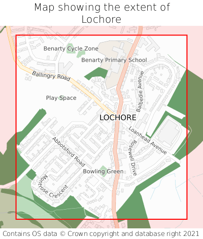 Map showing extent of Lochore as bounding box
