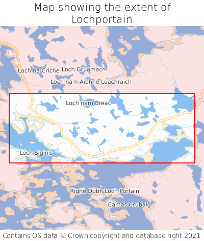 Map showing extent of Lochportain as bounding box