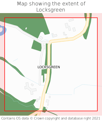 Map showing extent of Locksgreen as bounding box
