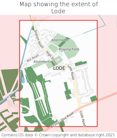 Map showing extent of Lode as bounding box