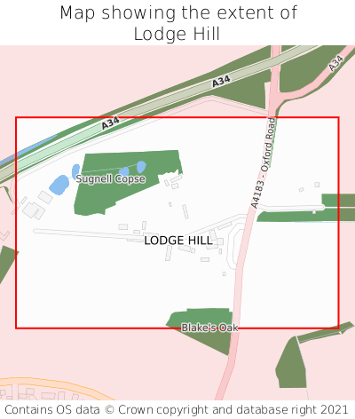 Map showing extent of Lodge Hill as bounding box