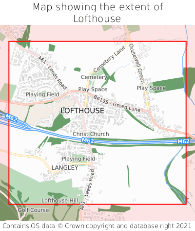 Map showing extent of Lofthouse as bounding box
